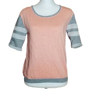 Juicy Couture Pink & Gray Short Sleeve Jersey Top Size S